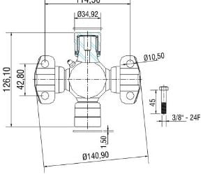 Cruzeta do Cardan - Case Michigan E68763 - Real Trator Peças A