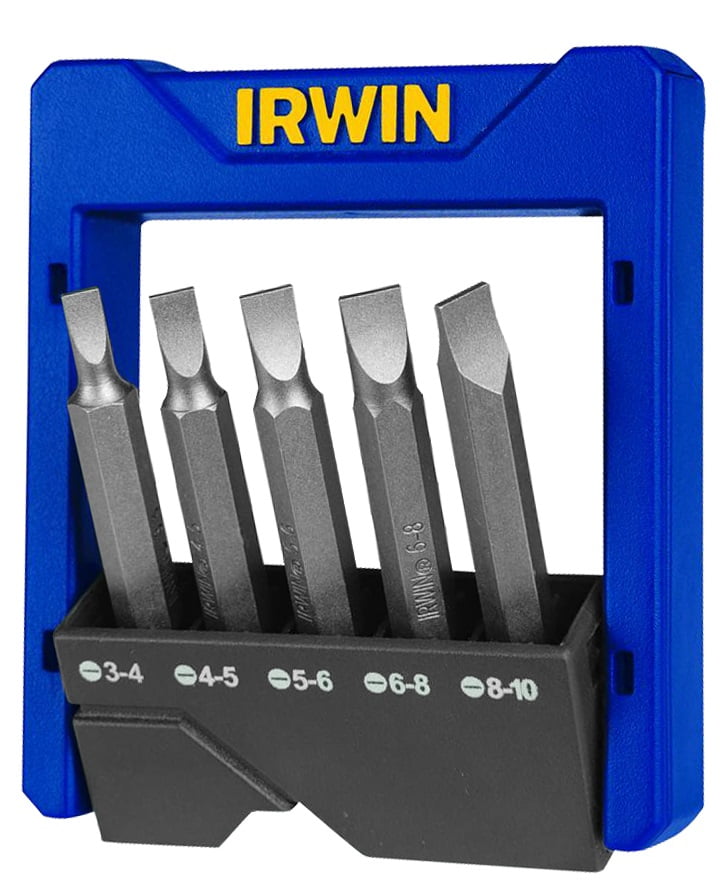 Jogo de bits/ponteira fenda com encaixe 1/4", 5 peças, 1865327 IRWIN 