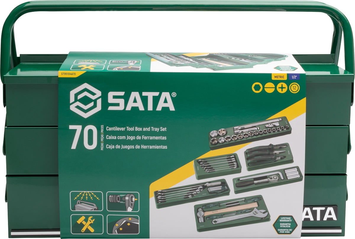 Jogo de Ferramentas - Caixa De Ferramentas - 70 peças - SATA
