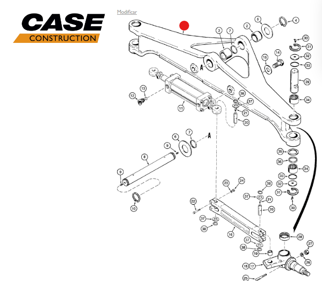 CARCAÇA EIXO DIANTEIRO 4X2 - CASE 580L 580M D138954 - Real Trator