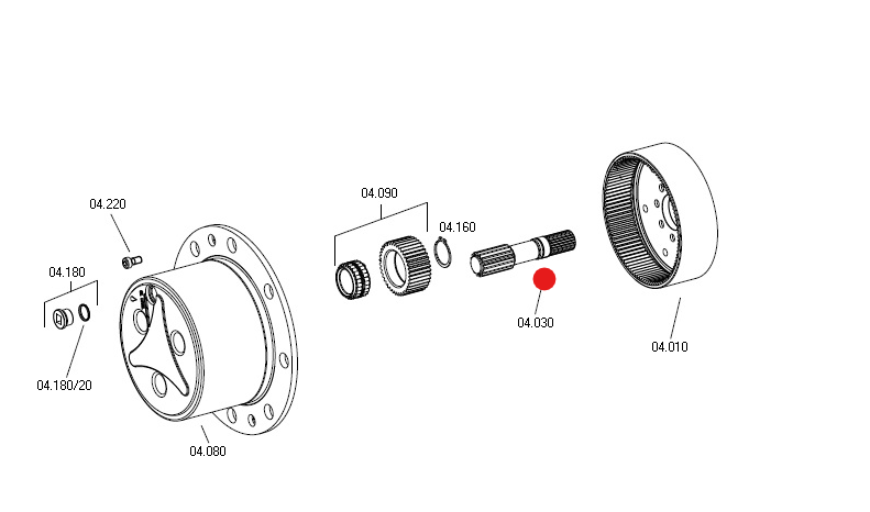 EIXO SOLAR - DO EIXO DIANTEIRO TRAÇÃO 4X4 - RETROESCAVADEIRA