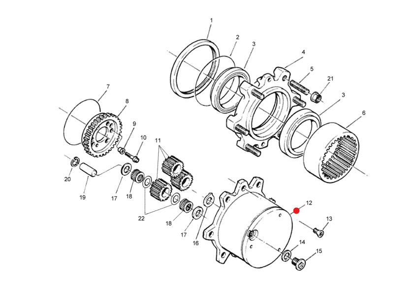 CARCAÇA INTERNA EIXO DIANTEIRO TRAÇÃO 4X4 CARRARO - VALTRA BF65 / BF75 - 685 FRUTEIRO / 785 FRUTEIRO