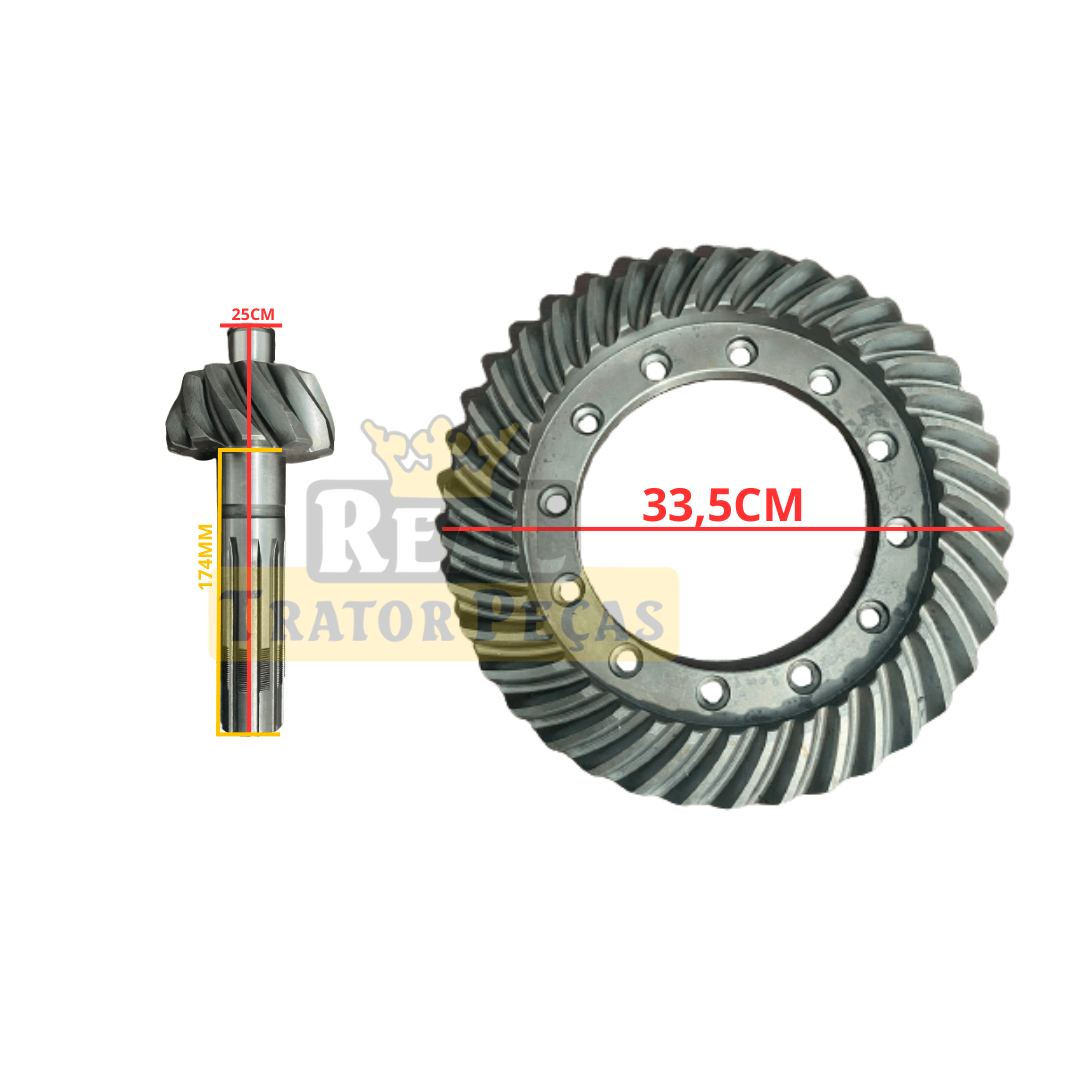 Coroa E Pinhão – Diferencial Traseiro - 11 x 38 - MASSEY FERGUSON 265 / 275  - MF86 HS HD 