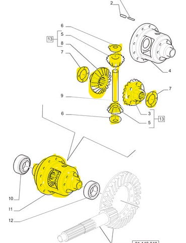 CARCAÇA DO DIFERENCIAL MONTADA - EIXO TRASEIRO - NEW HOLLAND TL