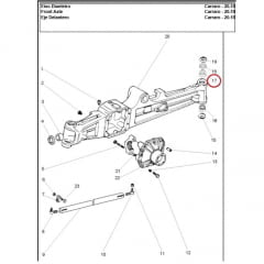 Mancal SUPERIOR - Pivo Tração 4x4 Carraro 20.18 - NEW HOLLAND B90B / B95B / B110B - LB90 / LB110