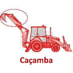 CILINDRO HIDRÁULICO CAÇAMBA TRASEIRA - JCB 3C