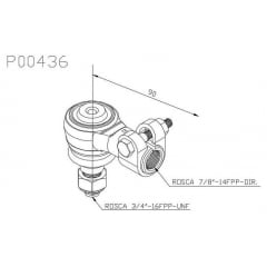 TERMINAL FEMEA DO CILINDRO DA DIREÇÃO 4X2 - MASSEY FERGUSON 5275 / 5285 / 5290 4X2 046547