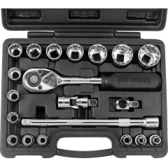 Jogo de soquetes estriados, encaixe 1/2" - 8,0 mm a 32,0 mm - ROBUST 