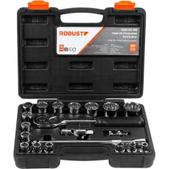 Jogo de soquetes estriados, encaixe 1/2" - 8,0 mm a 32,0 mm - ROBUST 