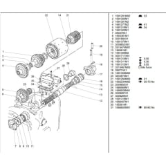 ARVORE TORQUE TRANSMISSÃO - COM VÁLVULAS - MASSEY FERGUSON 86 / MAXION 750 3515474 / 1691279
