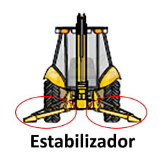 HASTE CILINDRO HIDRÁULICO ESTABILIZADOR - JCB (60MM - 73CM DE HASTE) 590/40207
