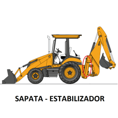  KIT PINOS E BUCHAS - PARCIAL - SAPATA (ESTABILIZADORES)  - JCB 3CX 