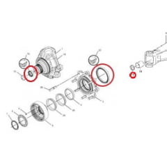 Retentores Cubo e Articulação - Tração 4x4 - CATERPILLAR 416E (para UMA roda) CONJUNTO