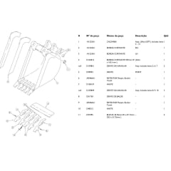 Unha - Retroescavadeira Case 580L 580M 580N FG140 D51750 442689A1 75235251 Retro Case