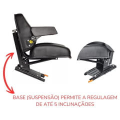 Assento Banco Completo - Tratores universal - SOMENTE TRATORES AGRÍCOLAS - MASSEY FERGUSON / VALTRA / JOHN DEERE / AGRALE (Fixação em trilho duplo) 80171900