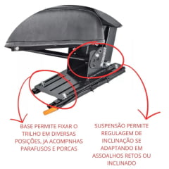 Assento Banco Completo - Tratores universal - SOMENTE TRATORES AGRÍCOLAS - MASSEY FERGUSON / VALTRA / JOHN DEERE / AGRALE (Fixação em trilho duplo) 80171900