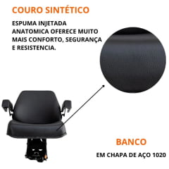 Assento Banco Completo - Tratores universal - SOMENTE TRATORES AGRÍCOLAS - MASSEY FERGUSON / VALTRA / JOHN DEERE / AGRALE (Fixação em trilho único) 81941000