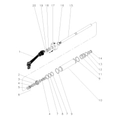 Barra Direção 4X4 - TRAÇÃO DANA - TRATORES MASSEY FERGUSON - VALTRA - JOHN DEERE 7252461101 RE271437 7282445006