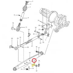 CHAPA QUADRADA INFERIOR DO BRAÇO NIVELADOR HIDRÁULICO - VALTRA 885 / 985 | BM85 / BM100 / BM110 / BM120 / BM125i