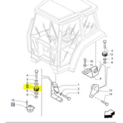 COXIM CABINE - NEW HOLLAND  83983548 (na parte dianteira da cabine)