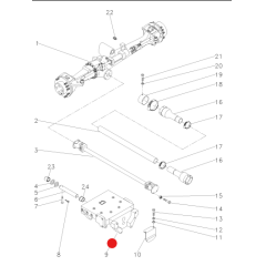 SUPORTE EIXO DIANTEIRO - TRATORES  MASSEY FERGUSON 4X4 - DE TRAÇÃO LATERAL