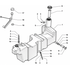 TANQUE DIESEL COMBUSTÍVEL - NEW HOLLAND TL60 / TL65 / TL 70 / TL75 / TL80 / TL85 / TL90 / TL95 / TL100 73400278 68260068