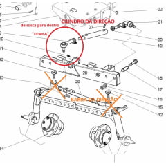 TERMINAL FEMEA DO CILINDRO DA DIREÇÃO 4X2 - MASSEY FERGUSON 5275 / 5285 / 5290 4X2 046547